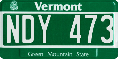 VT license plate NDY473