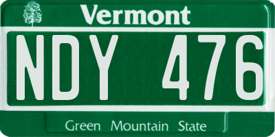 VT license plate NDY476