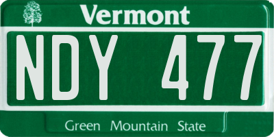 VT license plate NDY477