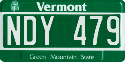 VT license plate NDY479