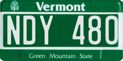 VT license plate NDY480