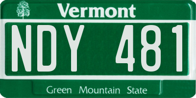VT license plate NDY481
