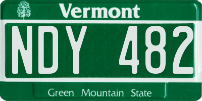 VT license plate NDY482