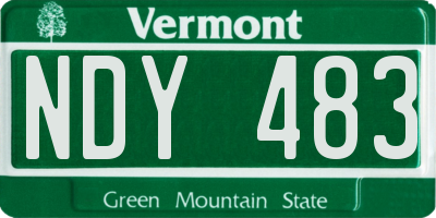VT license plate NDY483