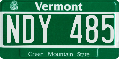 VT license plate NDY485