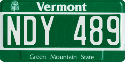 VT license plate NDY489