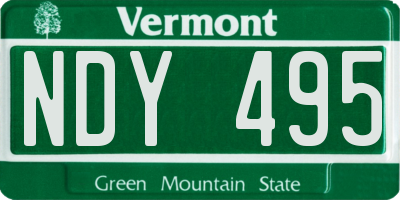 VT license plate NDY495