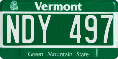 VT license plate NDY497
