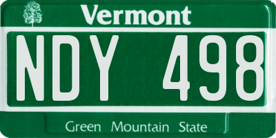 VT license plate NDY498