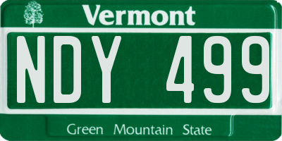 VT license plate NDY499