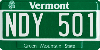 VT license plate NDY501