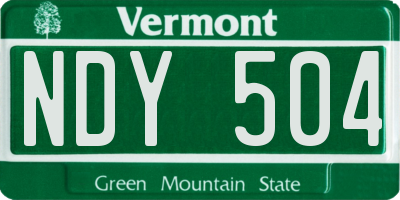 VT license plate NDY504