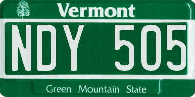 VT license plate NDY505