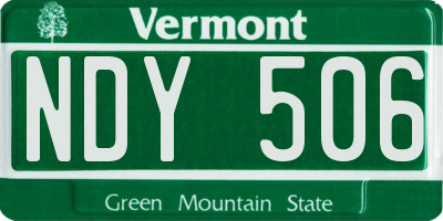 VT license plate NDY506