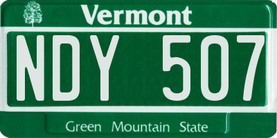 VT license plate NDY507