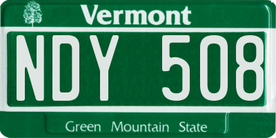 VT license plate NDY508