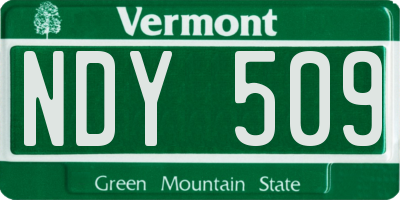 VT license plate NDY509