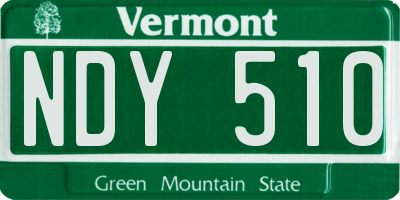 VT license plate NDY510