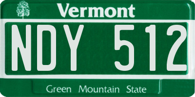 VT license plate NDY512