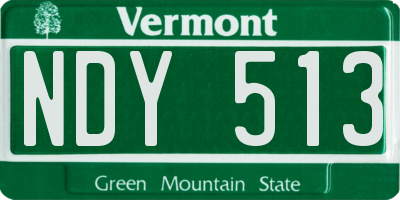 VT license plate NDY513