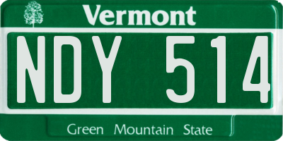 VT license plate NDY514