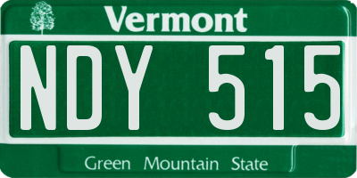 VT license plate NDY515