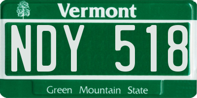 VT license plate NDY518