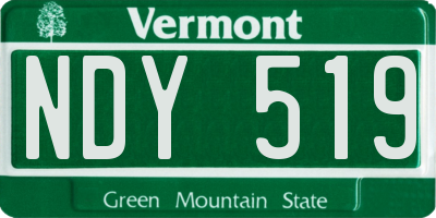 VT license plate NDY519