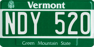 VT license plate NDY520