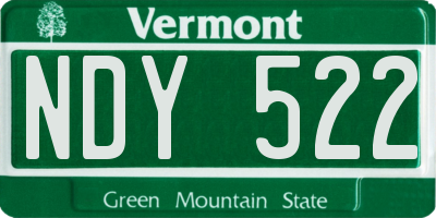 VT license plate NDY522