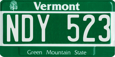 VT license plate NDY523