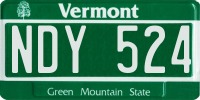 VT license plate NDY524
