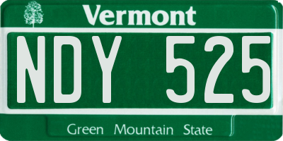 VT license plate NDY525