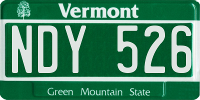VT license plate NDY526