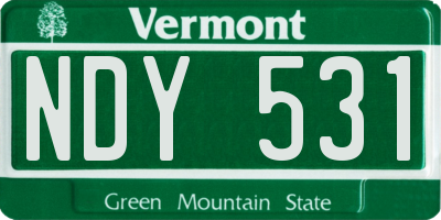 VT license plate NDY531