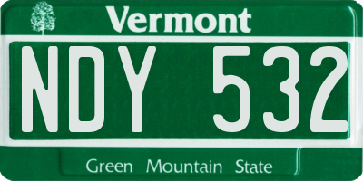VT license plate NDY532