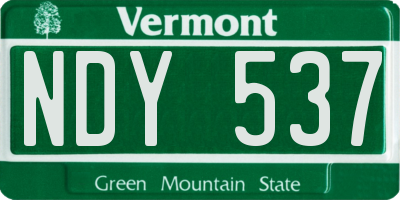 VT license plate NDY537