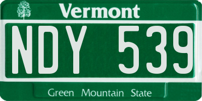 VT license plate NDY539