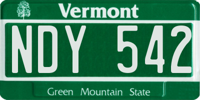 VT license plate NDY542