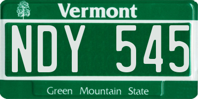 VT license plate NDY545