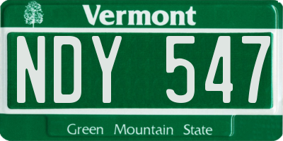 VT license plate NDY547