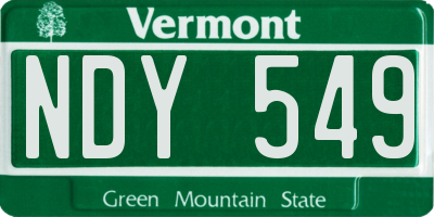 VT license plate NDY549