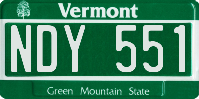 VT license plate NDY551