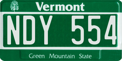 VT license plate NDY554