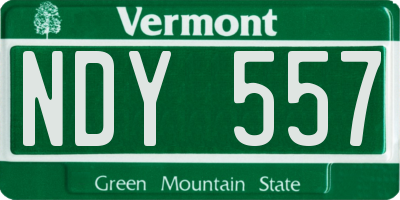 VT license plate NDY557