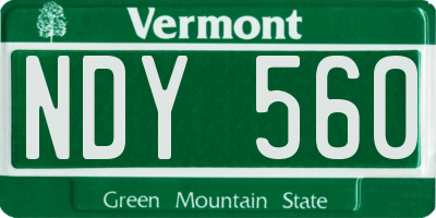 VT license plate NDY560