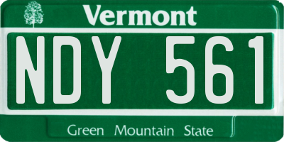 VT license plate NDY561