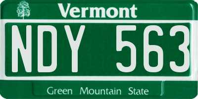 VT license plate NDY563