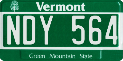 VT license plate NDY564