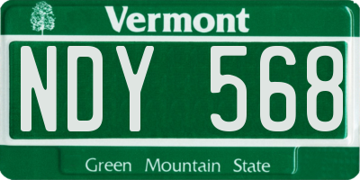 VT license plate NDY568
